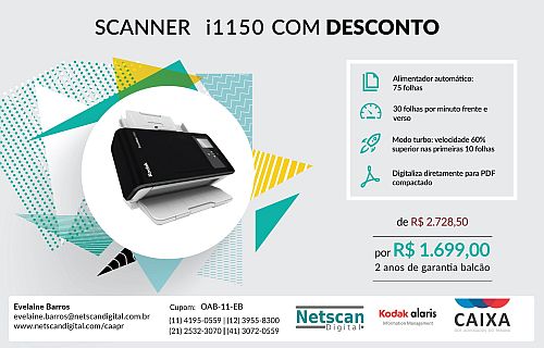 Na promoção da Netscan Digital, produto pode ser adquirido por R$ 1.699,00 em 10 vezes sem juros